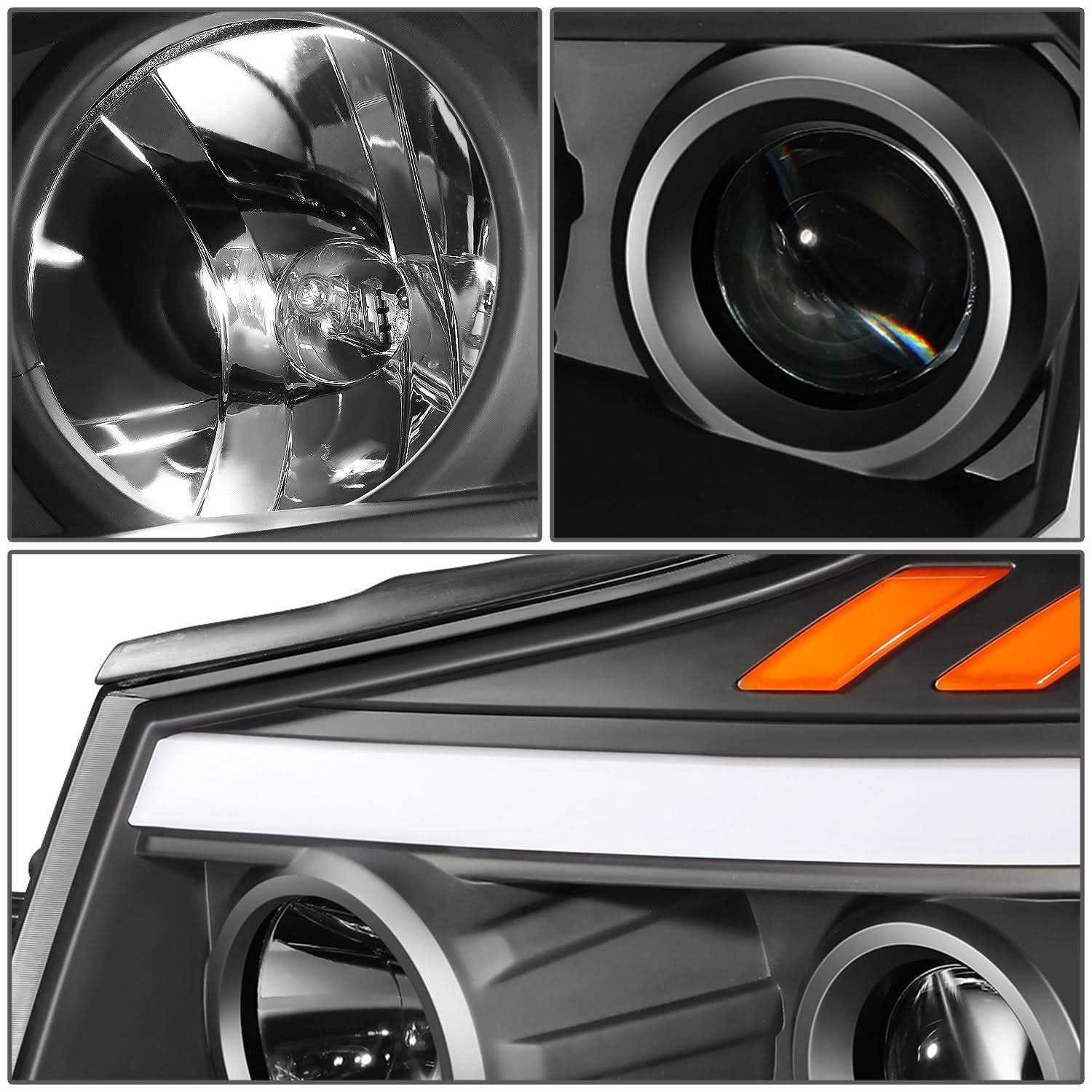 04-15 Nissan Titan / 05-07 Armada 3D LED DRL Projector Headlights