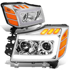 04-15 Nissan Titan / 05-07 Armada 3D LED DRL Projector Headlights
