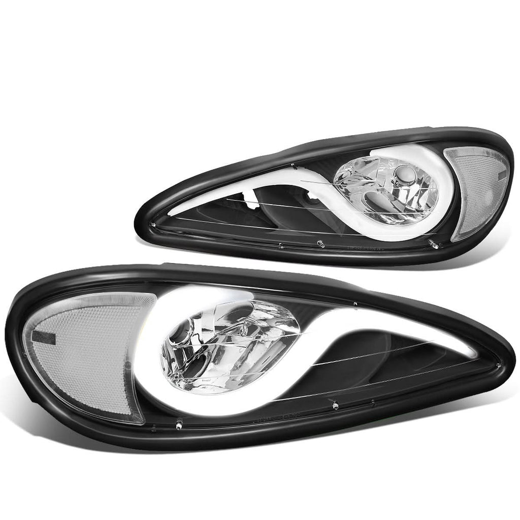 99-05 Pontiac Grand Am 3D LED DRL Projector Headlights Black/Clear