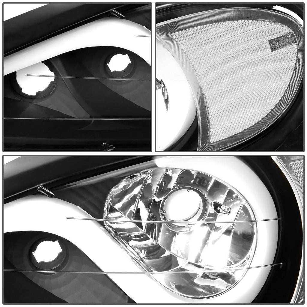 99-05 Pontiac Grand Am 3D LED DRL Projector Headlights Black/Clear