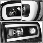 06-09 Dodge Ram LED DRL Projector Headlights Black Housing Clear Corner