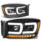 06-09 Dodge Ram Projector Headlights w/ LED DRL Black Housing