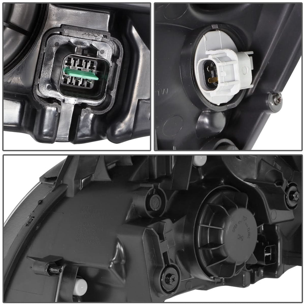 2006-2008 Kia Rio Black Housing Clear Corner Headlights