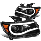 15-20 Chevrolet Colorado LED U-Tube DRL Projector Headlights Black