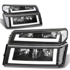04-12 Chevrolet Colorado LED DRL Headlights Black Housing Clear Corner