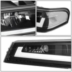 04-12 Chevrolet Colorado LED DRL Headlights Black Housing Clear Corner