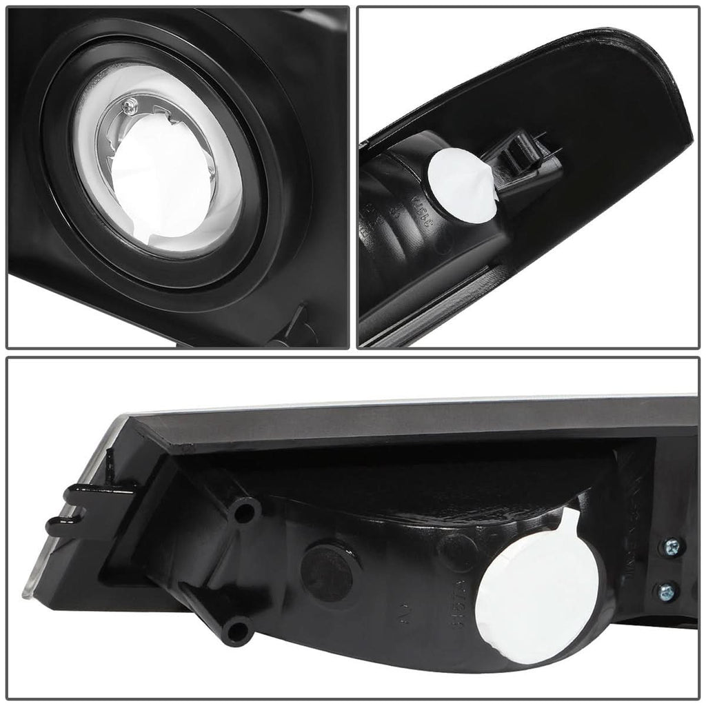 04-12 Chevrolet Colorado LED DRL Headlights Black Housing Clear Corner