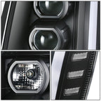 07-14 Cadillac Escalade Projector Headlights Black Housing Clear Corner