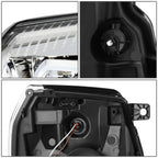 07-14 Cadillac Escalade Projector Headlights Chrome Housing Clear Corner