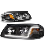 2000-2005 Chevrolet Impala LED DRL Headlights - Black Housing