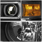 14-15 Chevrolet Silverado 1500 LED DRL Headlights Black Housing