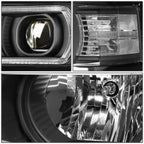2014-2015 Chevrolet Silverado 1500 LED DRL Headlights - Black Housing
