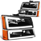 03-07 Chevrolet Silverado / 03-06 Avalanche LED DRL Headlights Black