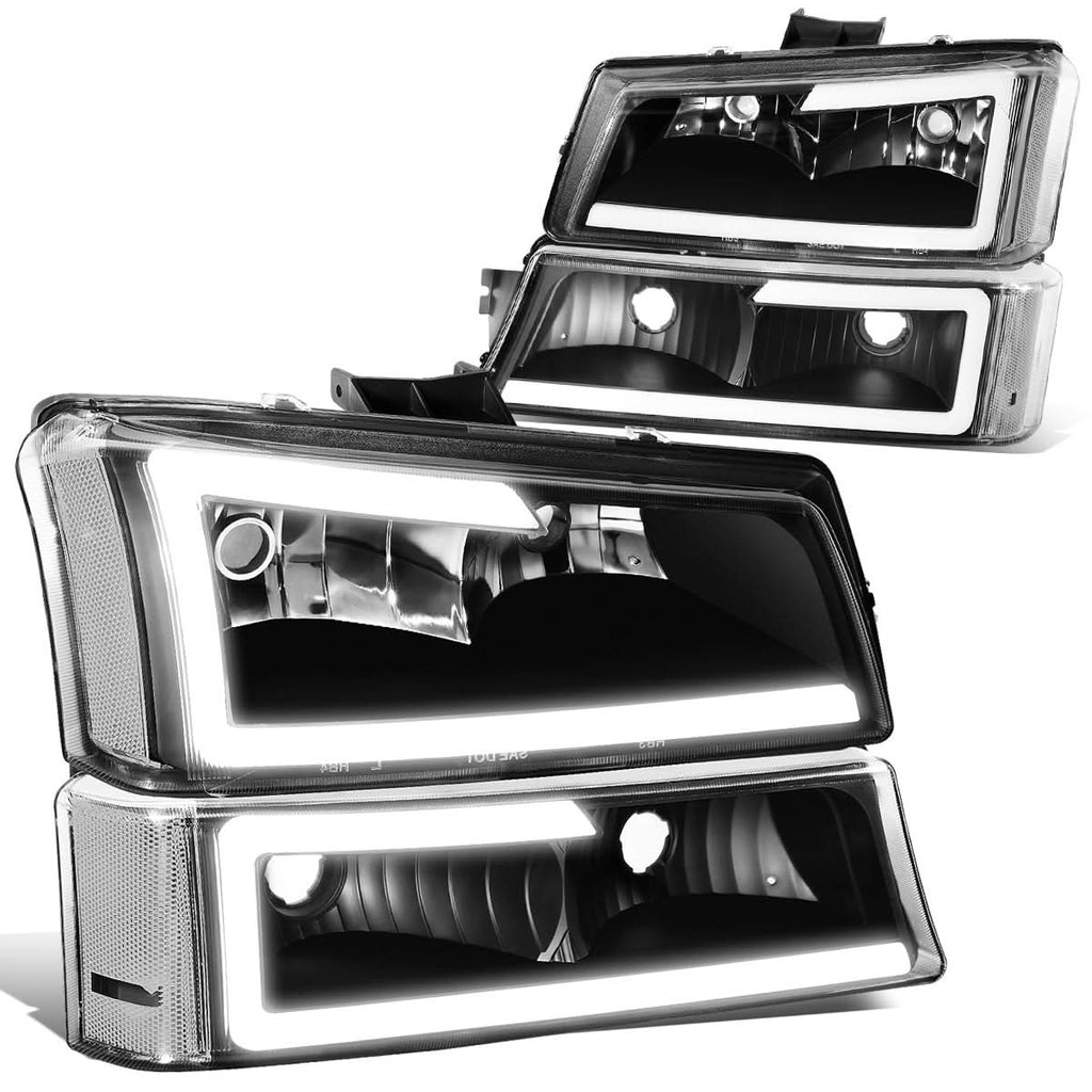 03-07 Chevrolet Silverado / 03-06 Avalanche LED DRL Headlights 4PC Black