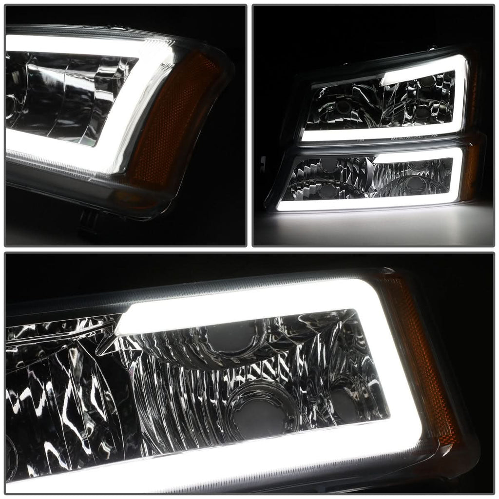 2003-2007 Chevrolet Silverado / Avalanche LED DRL Headlights Chrome