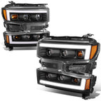 2019-2021 Chevrolet Silverado 1500 LED DRL Quad Projector Headlights
