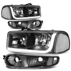 01-07 GMC Sierra/Yukon LED DRL Headlights 4PC Black Housing