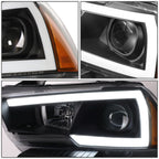 11-14 Dodge Charger LED DRL Projector Headlights - Black Housing