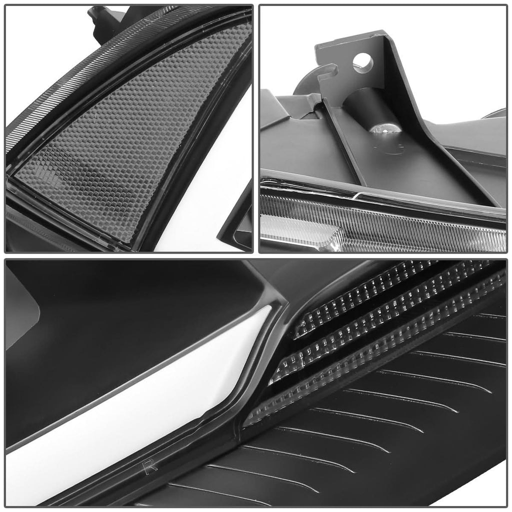 2011-2014 Dodge Charger LED DRL Projector Headlights - Black Housing