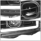 02-05 Dodge Ram LED DRL Projector Headlights Black Housing Clear Corner