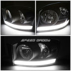 06-09 Dodge Ram LED DRL Black Housing Headlights - H13 Bulbs