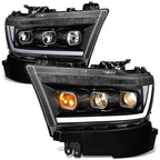 2019-2024 Ram 1500 OE Style Headlights - Black Housing Clear Corner