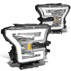 2015-2017 Ford F-150 LED DRL Headlights Chrome Housing