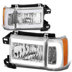 87-91 Ford Bronco F-150 F-250 F-350 LED DRL Chrome Headlights