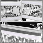 87-91 Ford Bronco F-150 F-250 F-350 LED DRL Chrome Headlights