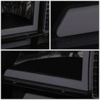 92-96 Ford F-150 F-250 F-350 Bronco Dual LED DRL Headlights Black