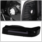 92-96 Ford F-150 F-250 F-350 Bronco Dual LED DRL Headlights Black