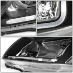2003-2007 Honda Accord LED DRL Headlights - Black Housing Clear Corner