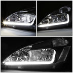 03-07 Honda Accord LED DRL Headlights Chrome Housing Clear Corner