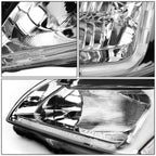 03-07 Honda Accord LED DRL Headlights Chrome Housing Clear Corner