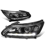 2013-2015 Honda Accord LED DRL Projector Headlights Black Housing