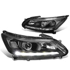 2013-2015 Honda Accord LED DRL Projector Headlights Black Housing