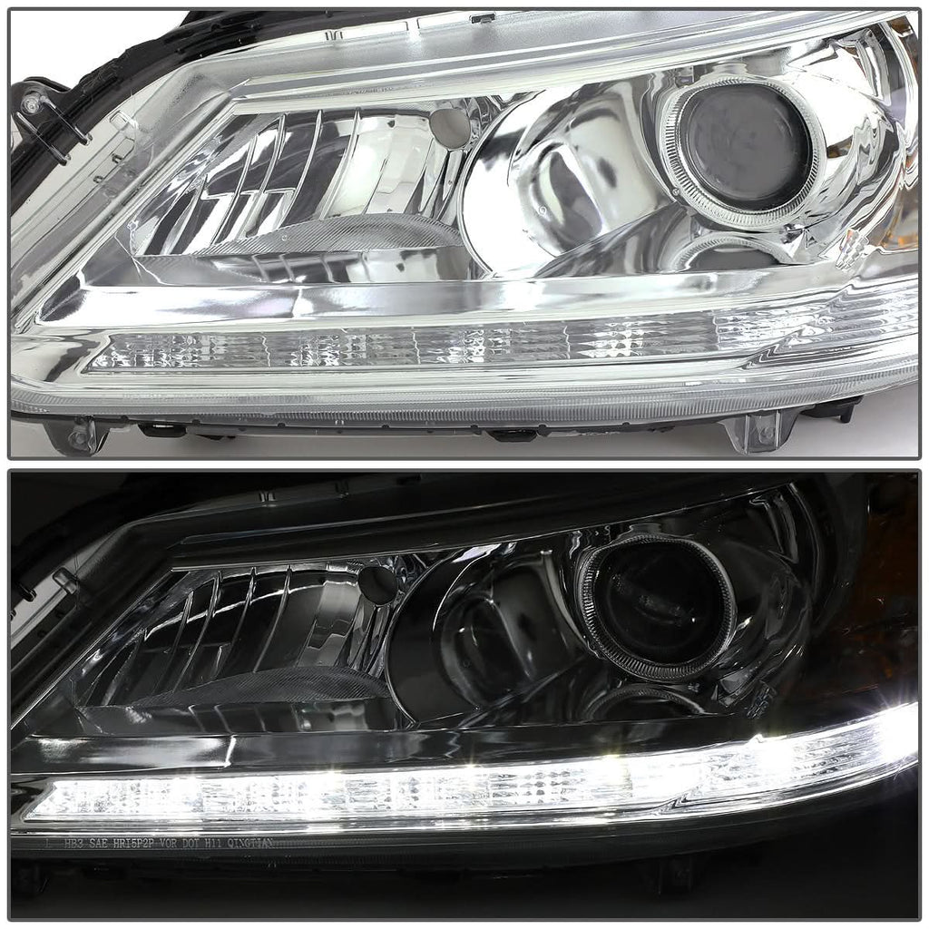 2013-2015 Honda Accord LED DRL Projector Headlights Chrome