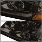 98-02 Honda Accord LED DRL Headlights - Smoke Housing Amber Corner