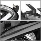 92-95 Honda Civic LED DRL Headlights Black Housing Clear Corner