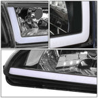 92-95 Honda Civic LED DRL Headlights Black Housing Clear Corner