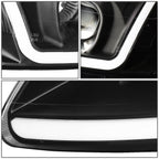 99-00 Honda Civic LED DRL Projector Headlights Black Housing