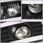 2007-2014 GMC Sierra Dual U-Bar LED DRL Headlights Black Housing