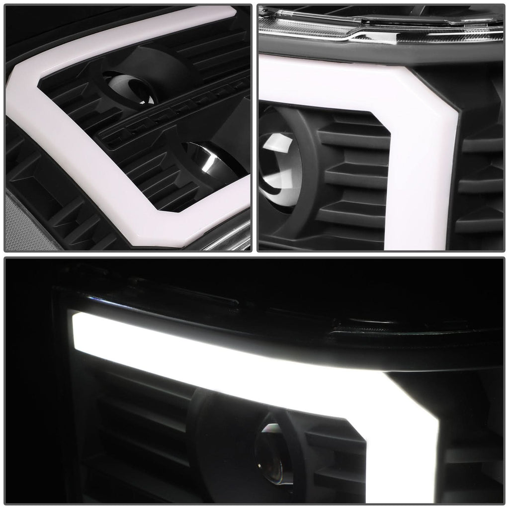 2007-2014 GMC Sierra C-Bar LED DRL Sequential Headlights Black