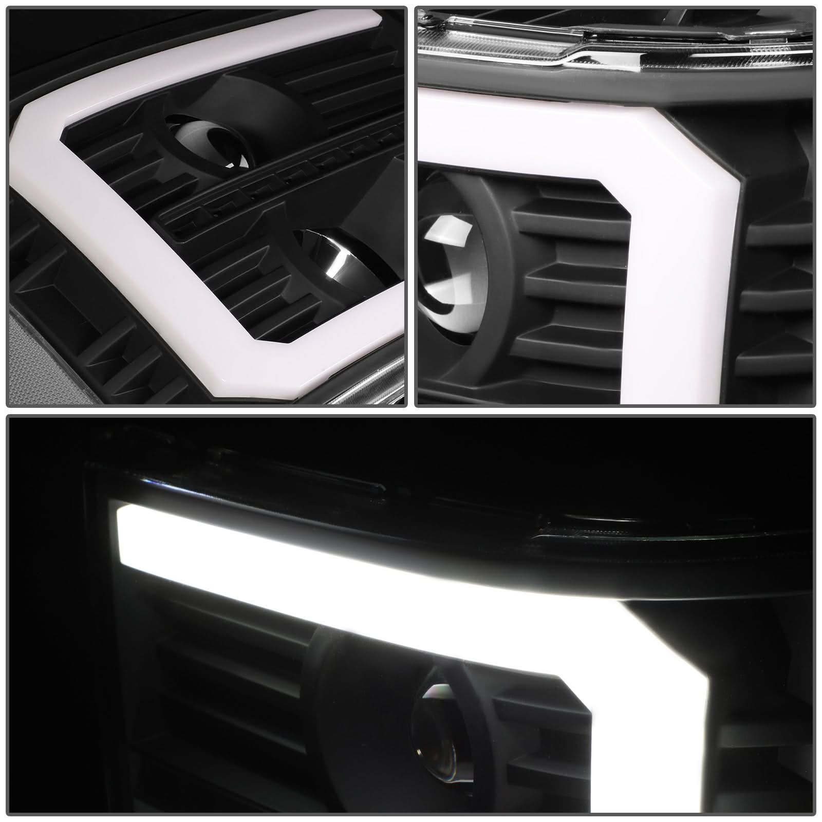 2007-2014 GMC Sierra C-Bar LED DRL Sequential Headlights Black