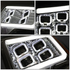 2009-2014 Ford F-150 Quad LED DRL Halo Ring Projector Headlights Chrome