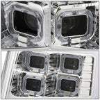 2009-2014 Ford F-150 Quad LED DRL Halo Ring Projector Headlights Chrome
