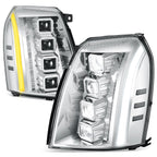 2007-2014 Cadillac Escalade Projector LED Switchback Headlights Chrome