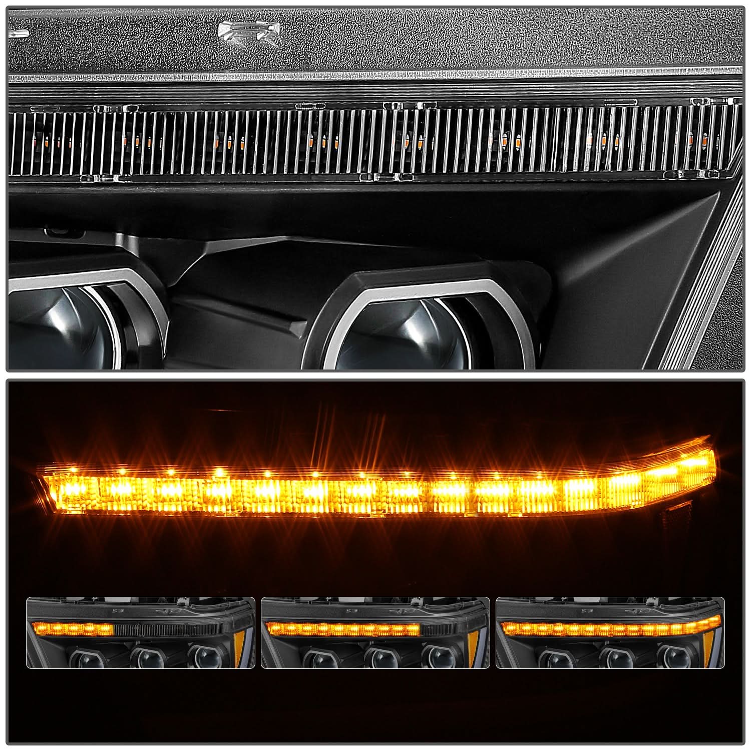 2019-2024 RAM 1500 OE Style Headlights - Black Housing Amber Corner