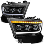 2019-2024 RAM 1500 OE Style Headlights - Black Housing Clear Corner