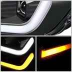2019-2023 Ford Ranger LED DRL Headlights - Black Housing Clear Corner